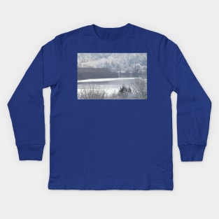 Columbia river and snow 2 Kids Long Sleeve T-Shirt